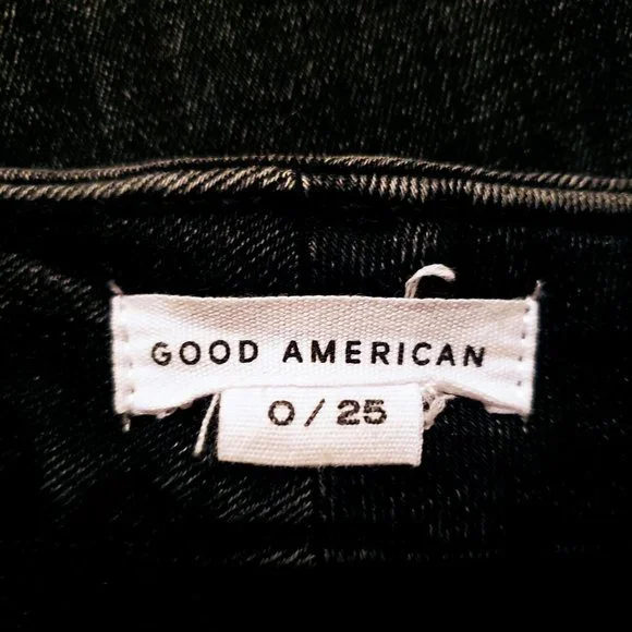 GOOD AMERICAN Skinny Jeans, Black Cotton High Rise Button Fly Pocket Casual 0/25 - Picture 10 of 16